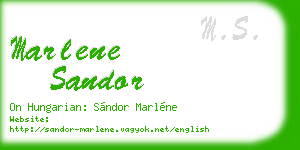 marlene sandor business card
